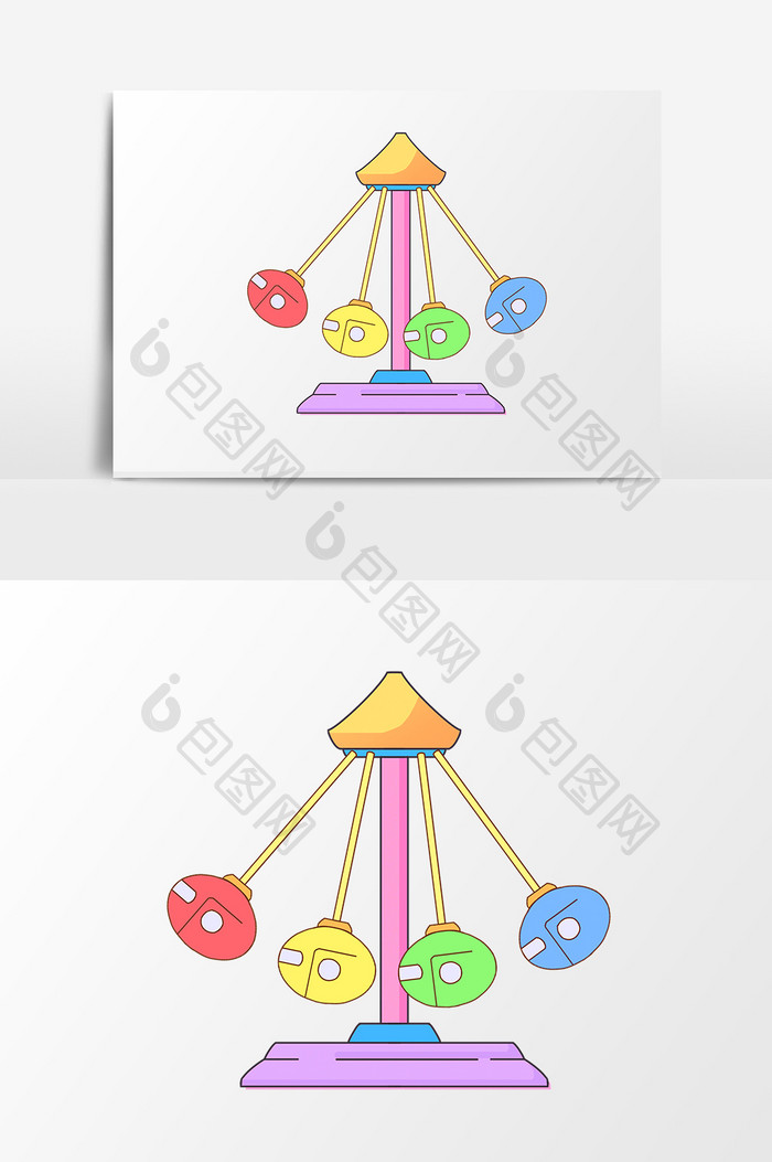 手绘卡通儿童节彩色转转乐