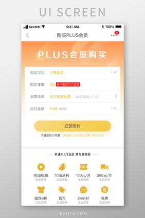 时尚电商金融PLUS会员VIP购买界面