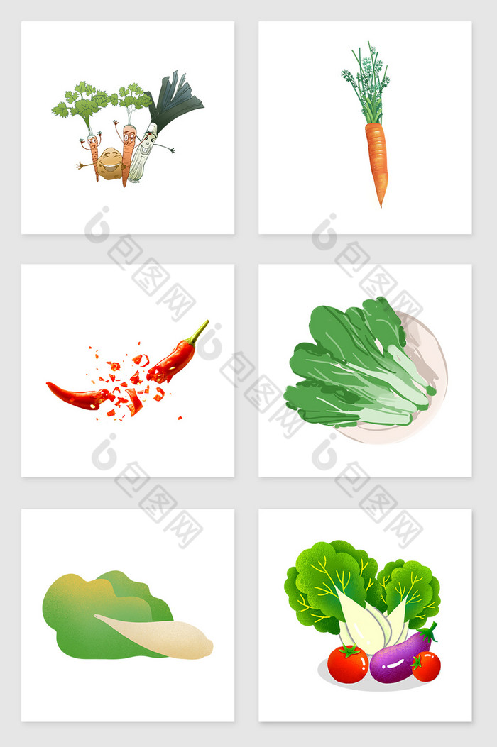 蔬菜套图插画图片图片