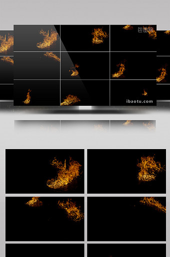22组水面上面火焰燃烧特效视频素材图片