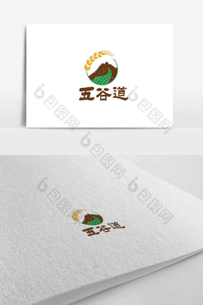 插画风格农业主题logo设计