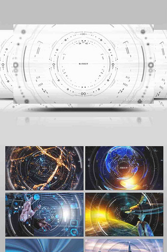 全息样式圆环科技图像视差特效AE模板图片