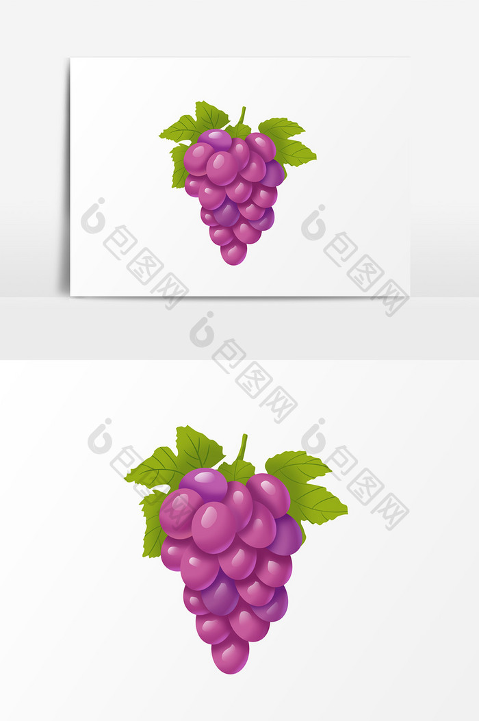 卡通手绘水果元素葡萄