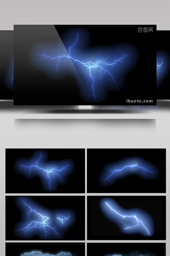 15款雷电闪电动画带通道特效元素素材视频图片