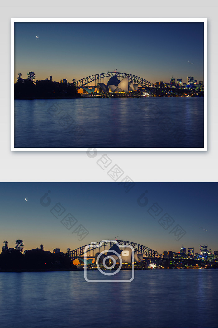 蓝调下的悉尼歌剧院城市风光摄影图片