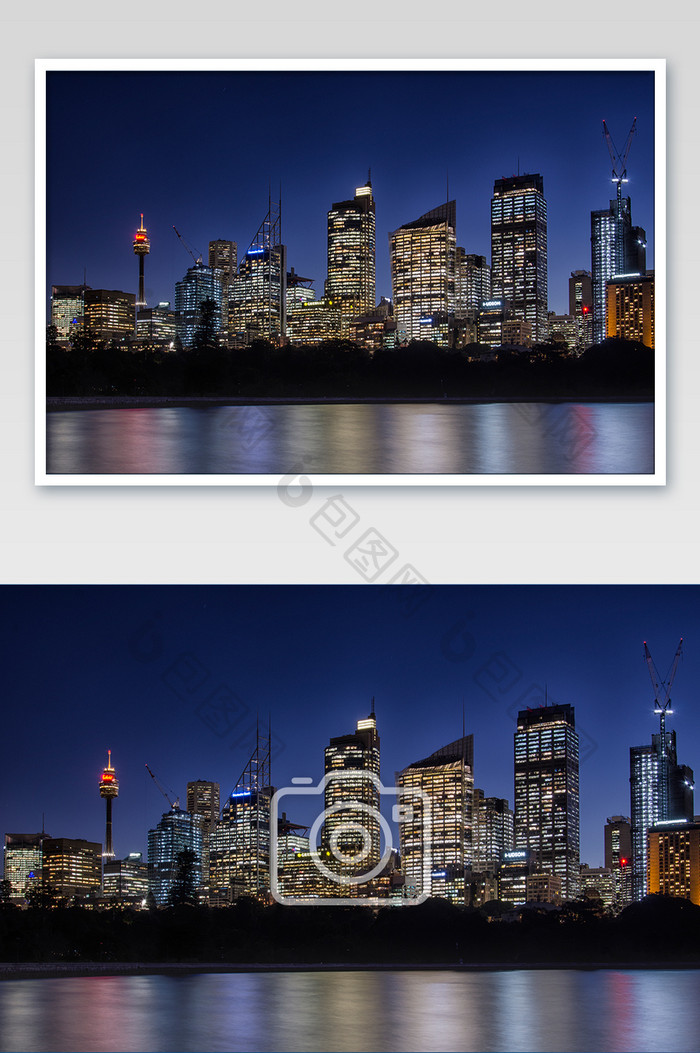 CBD的悉尼塔夜景城市风光摄影图片
