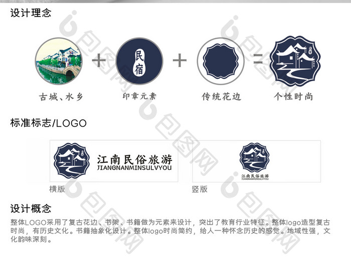 复古旅游古镇标志logo设计