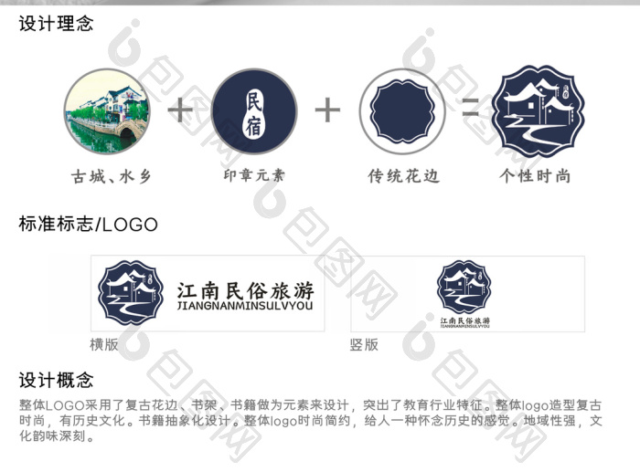 旅游古镇标志logo模板-包图网