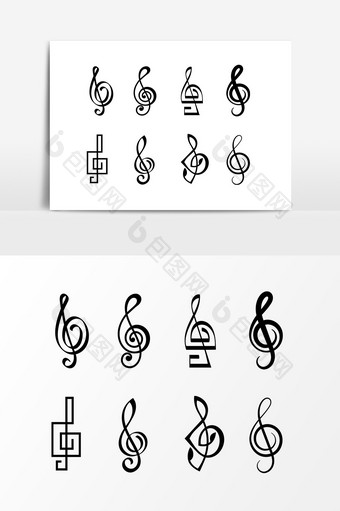 黑色音乐符号设计元素图片
