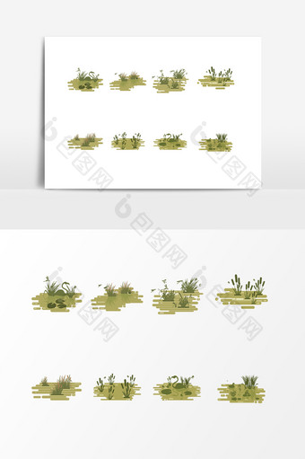 树木植物小草丛生元素图片