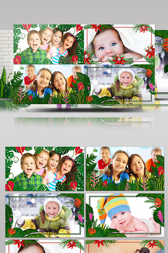 4K卡通花草活泼气氛儿童写真相册图片展示图片