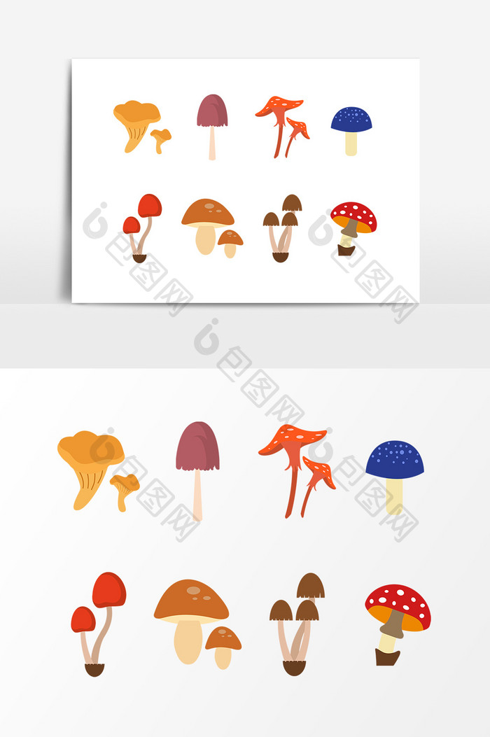 手绘野生蘑菇设计元素
