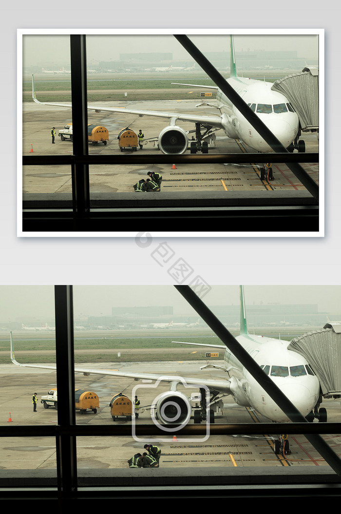 浦东机场等候飞机图片