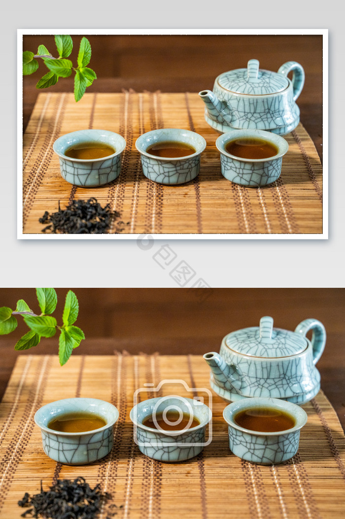 陶瓷茶杯茶具中式红茶摆拍红茶高清图图片