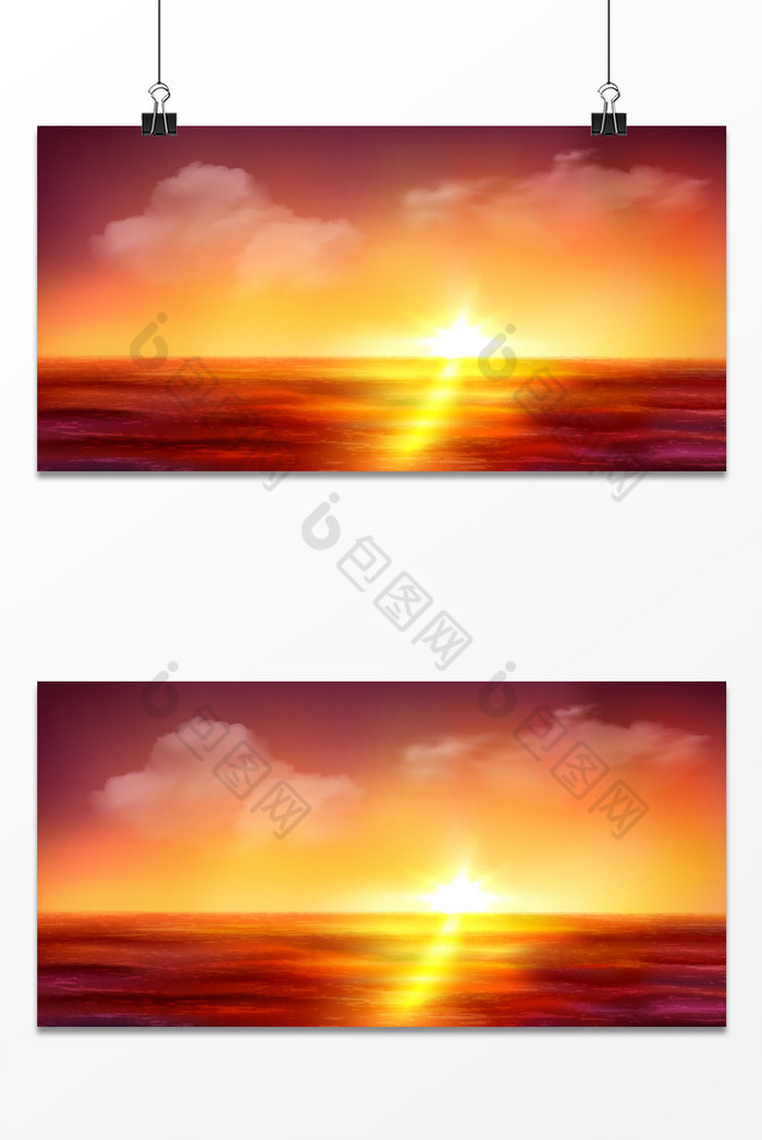 现代黄昏夕阳海洋白云家居装饰图片图片