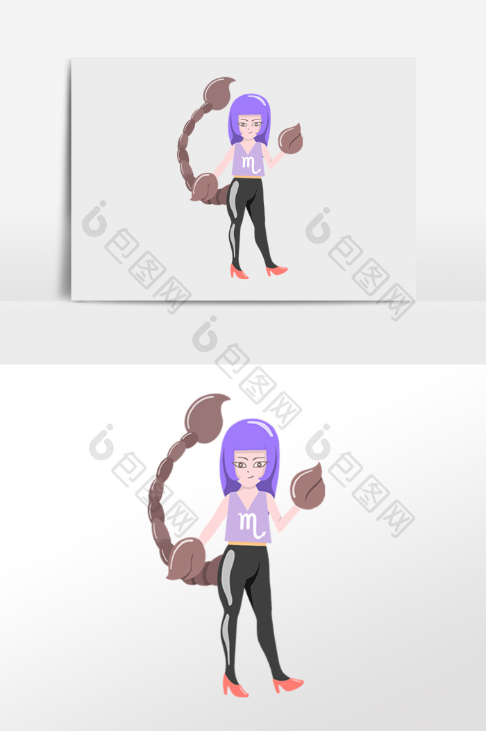 手绘占卜十二星座天蝎座插画图片