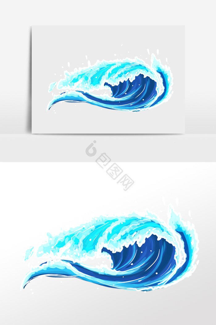 海浪手绘图片-海浪手绘素材免费下载-包图网