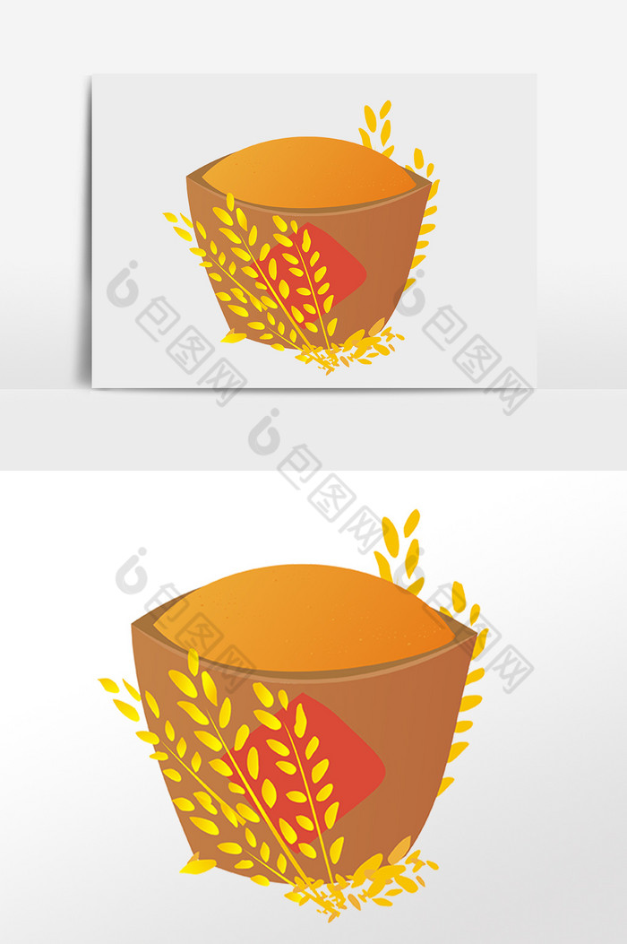 成熟粮食金色麦子小麦插画图片图片