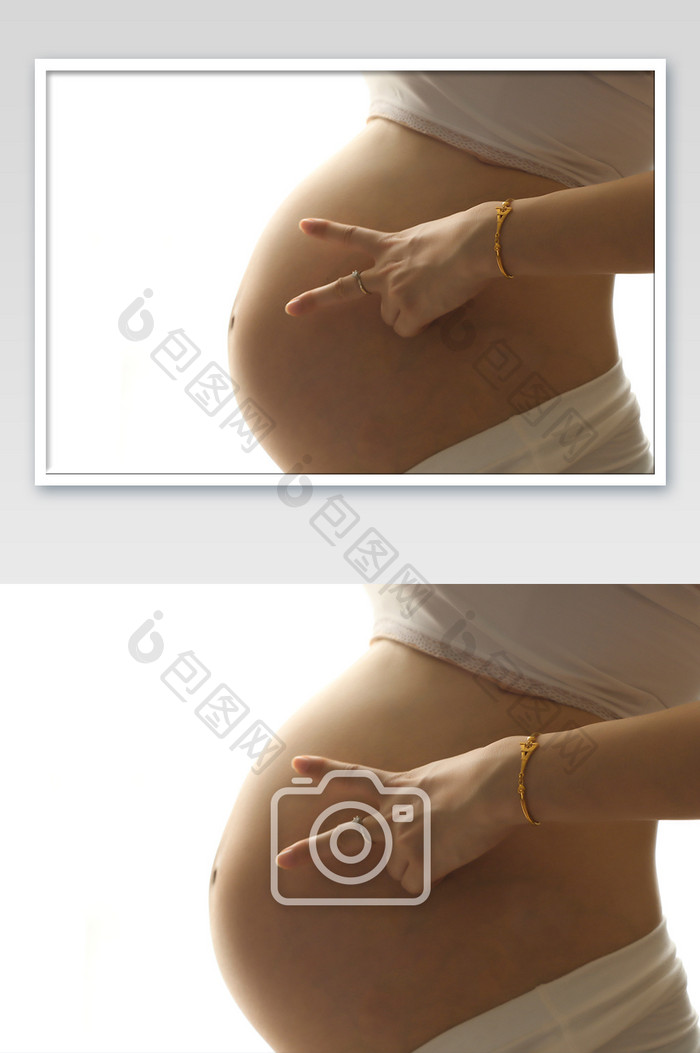 孕妇怀孕孕肚特写LOVE系列字母V摄影图