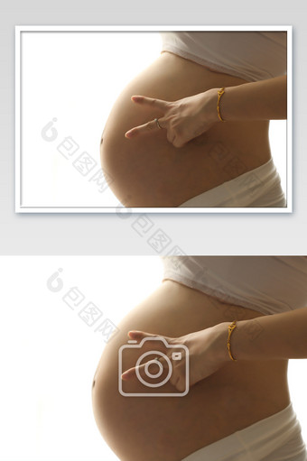 孕妇怀孕孕肚特写LOVE系列字母V摄影图图片