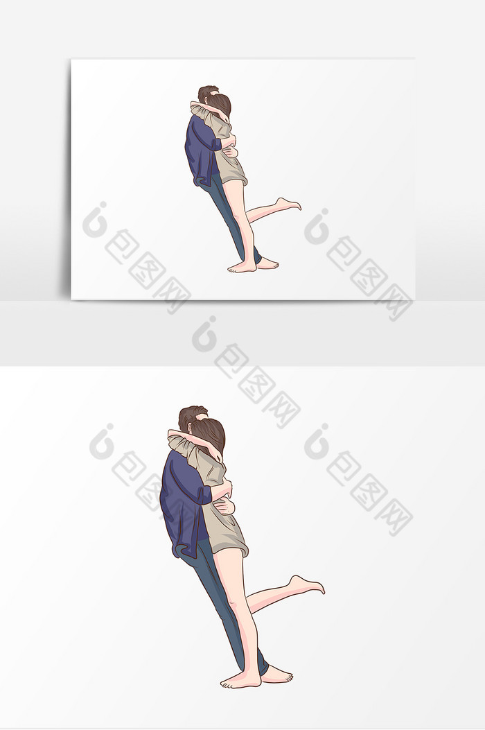 情侣紧紧拥抱人物元素图片