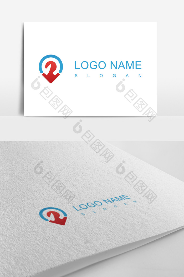 蓝色双色定位企业logo