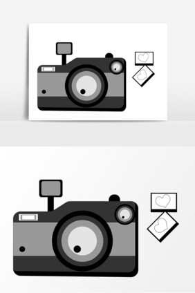 卡通黑色相机底片矢量元素