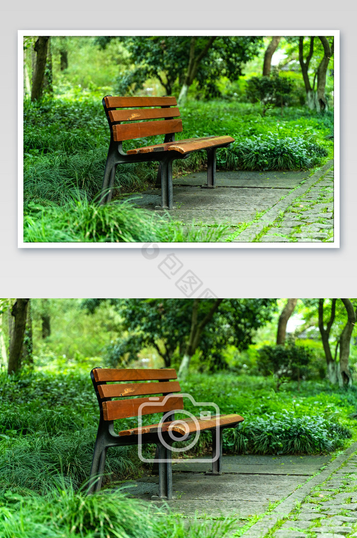 杭州西湖边景色休闲椅高清摄影图图片图片