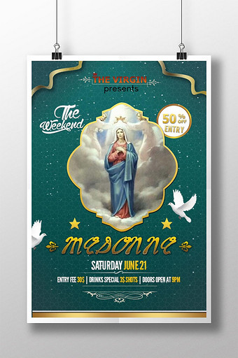 欧洲艺术复古圣母升天海报图片下载