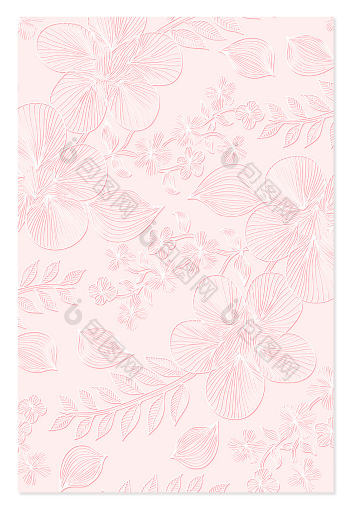 粉色剪纸浮雕花纹纹理背景