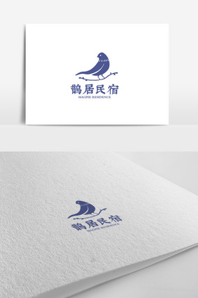 插画风格民宿主题logo设计