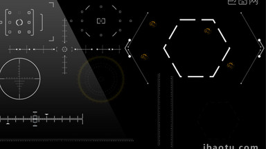 科技HUD动态瞄准及标尺元素AE模板
