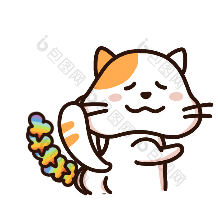 彩虹屁可爱猫咪手绘卡通gif动态表情包 图片下载 包图网