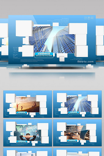 高端立体商务清爽企业图文视频展示AE模板图片