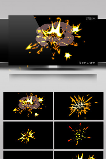 11款MG卡通爆炸闪光动画带通道特效元素图片