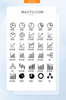 线性图表矢量UI手机icon图标