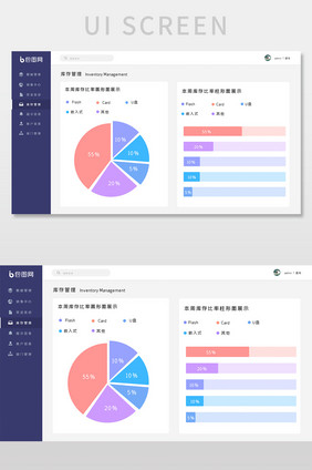 简约白色后台数据可视化界面