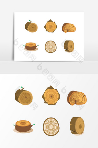 棕色木墩砍伐设计素材图片