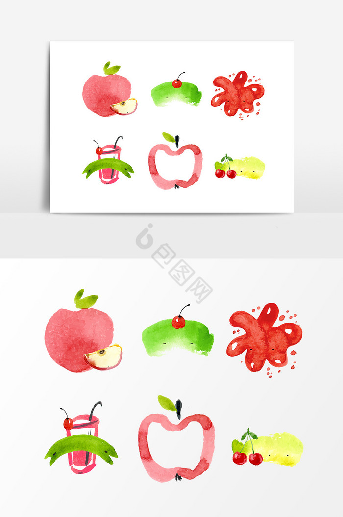 新鲜水果苹果果汁图片