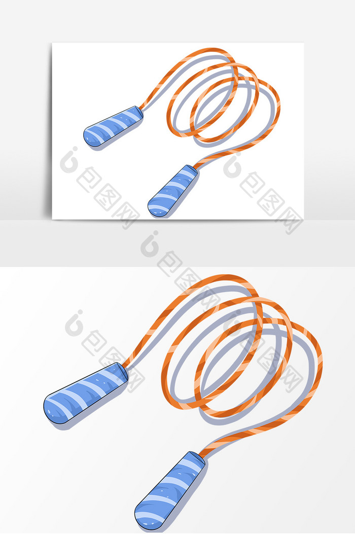 运动器材绳子手绘形象元素