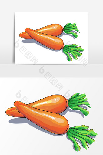 蔬菜胡萝卜手绘形象元素图片