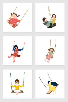 荡秋千简笔画图片-荡秋千简笔画素材免费下载-包图网