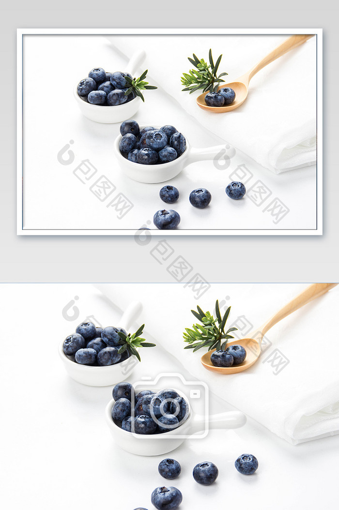 白底新鲜水果蓝莓摄影背景图片