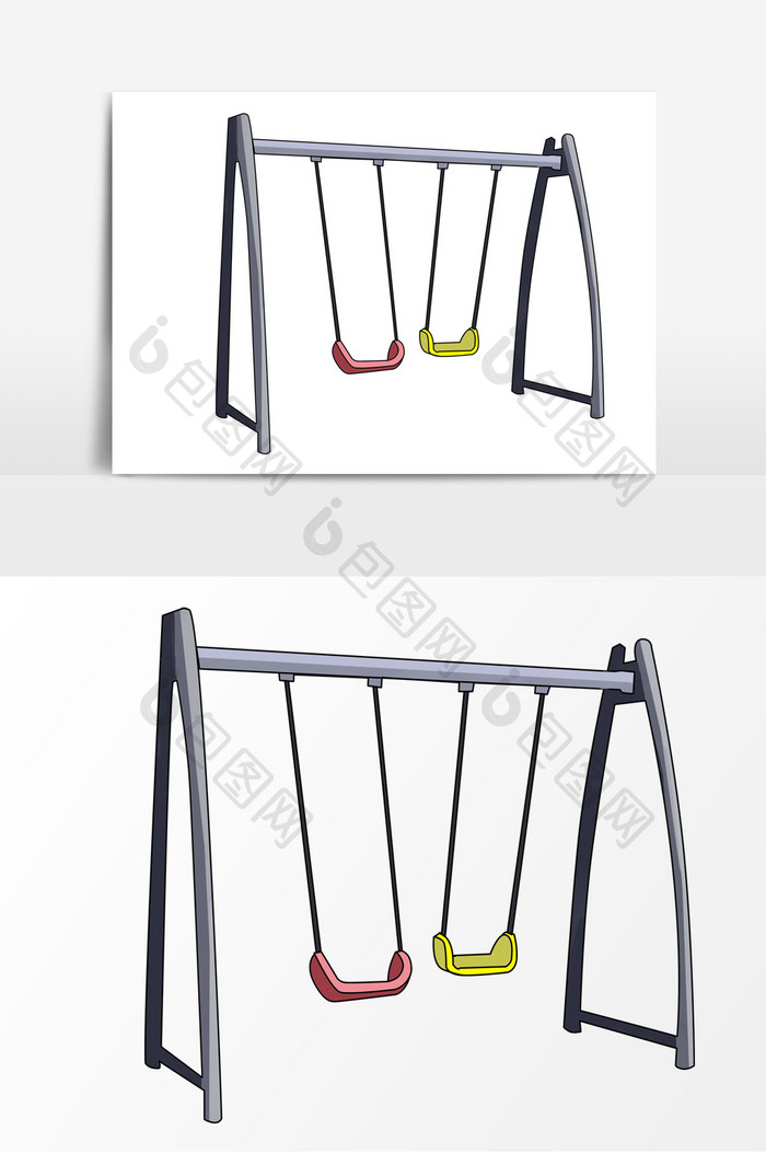 手绘儿童秋千设施