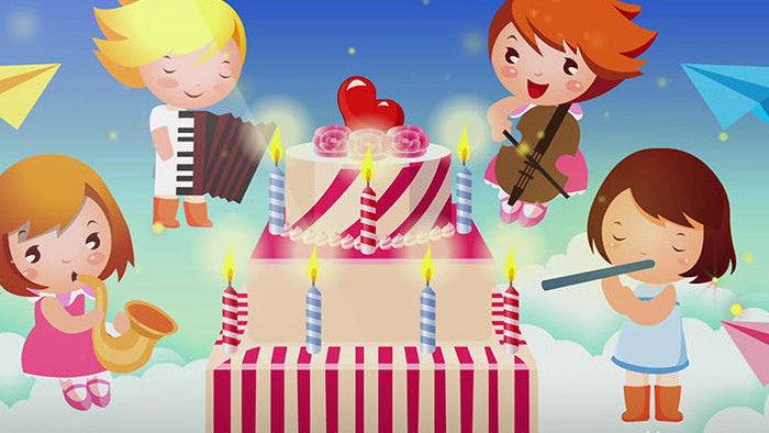 儿童过生日卡通蛋糕背景