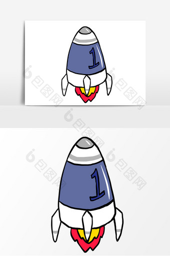 迷你卡通小火箭发射图片