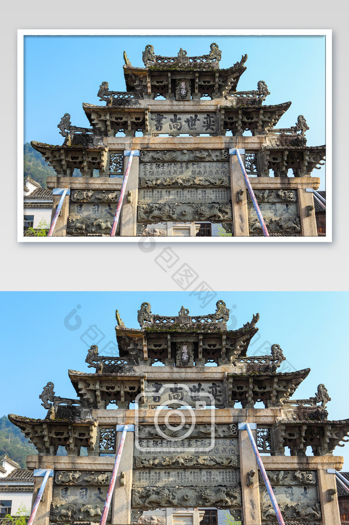 安徽徽派建筑牌坊中式建筑中国原始高清图