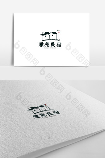中国风大气民宿主题logo设计图片