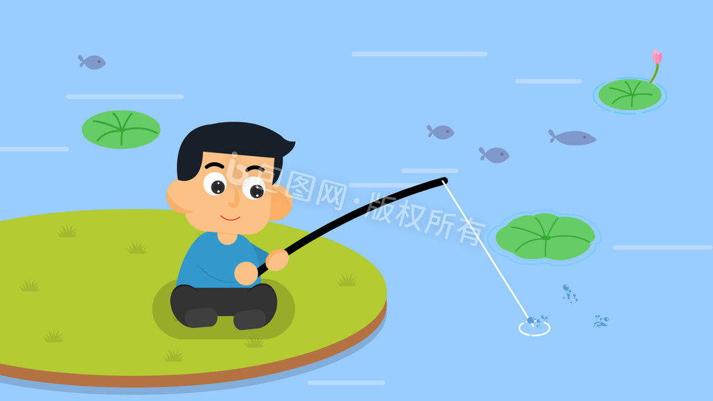 男子钓鱼钓到红包动图GIF图片