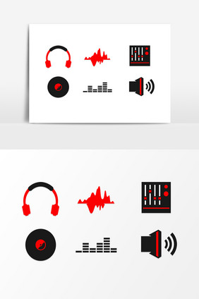 音乐节耳机音量碟片设计元素